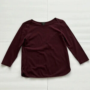 Ann Taylor Wine Quarter Length Sleeve Top Sz XS